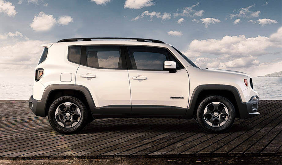 Jeep renegade van de zijkant gezien